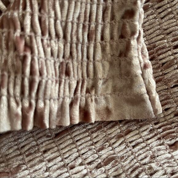 Tres Bien Pink Blush Ruched Velour Off the Shoulder Crop Tube Top Juniors sz M/L - Picture 6 of 6